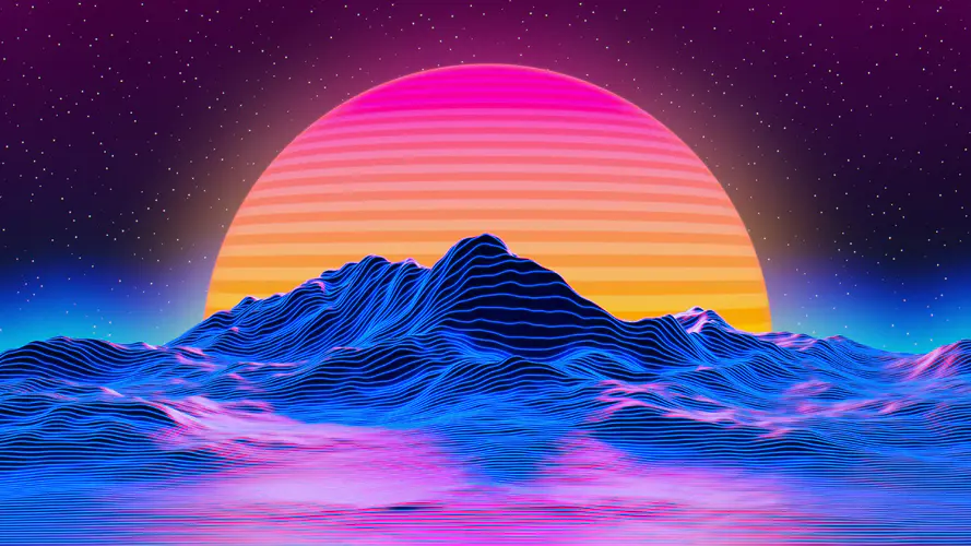 复古风格 Synthwave 气氛 性质 自然环境 4K桌面壁纸 3840×2160