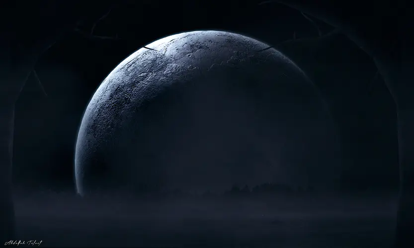高清4K数字艺术壁纸 神秘星球与陨石坑的壮观景象