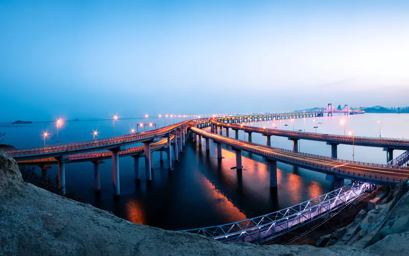 大连 星海大桥 2021 夜景 5K桌面壁纸5120×3200 海报