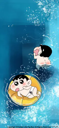 高清卡通水中游泳动画壁纸