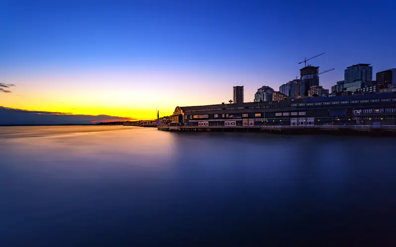 海岸 黄昏 夏季 港口 美国洛杉矶 5K桌面壁纸5120×3200