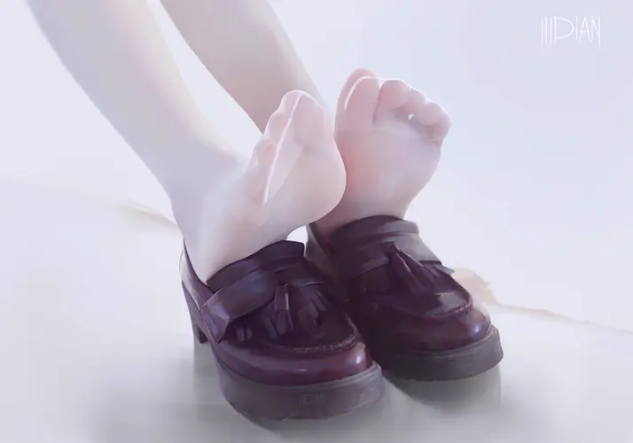 原创 人物 脚 数字艺术 连裤袜 脚趾 皮鞋 4K壁纸