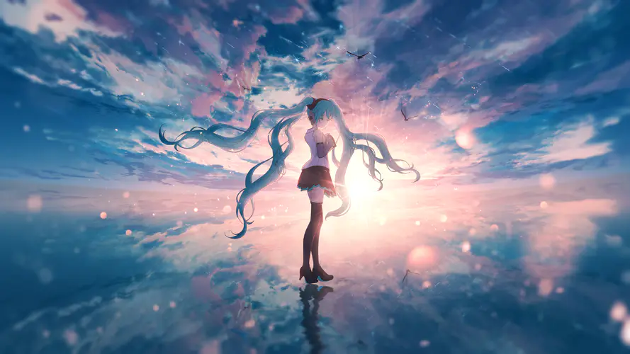 初音未来 动漫女孩4K高清壁纸，元音与艺人的完美结合