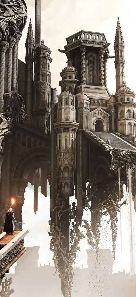 悬空古城奇幻壁纸