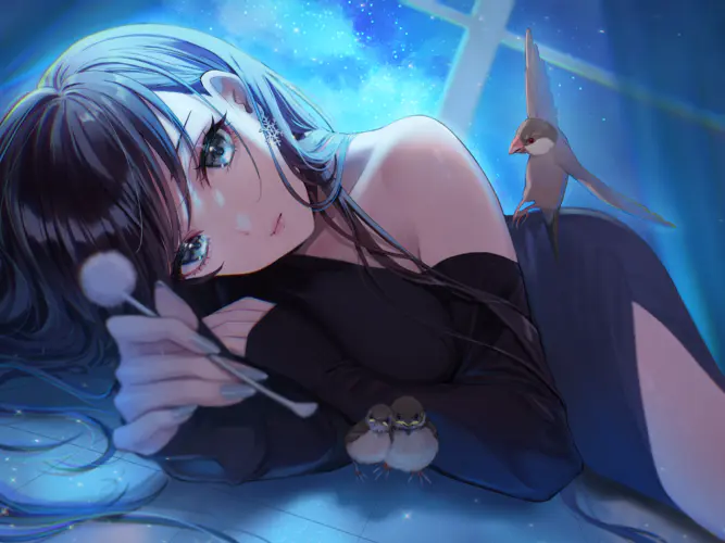 原创 人物 马加科 动漫 女孩 鸟 衣服 4K壁纸