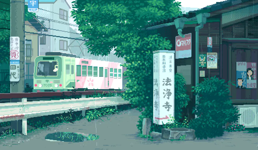 高清像素日式街景壁纸四季风景电脑桌面背景