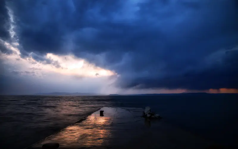 黄昏 码头 海洋 2021 风景 5K桌面壁纸5120×3200 照片