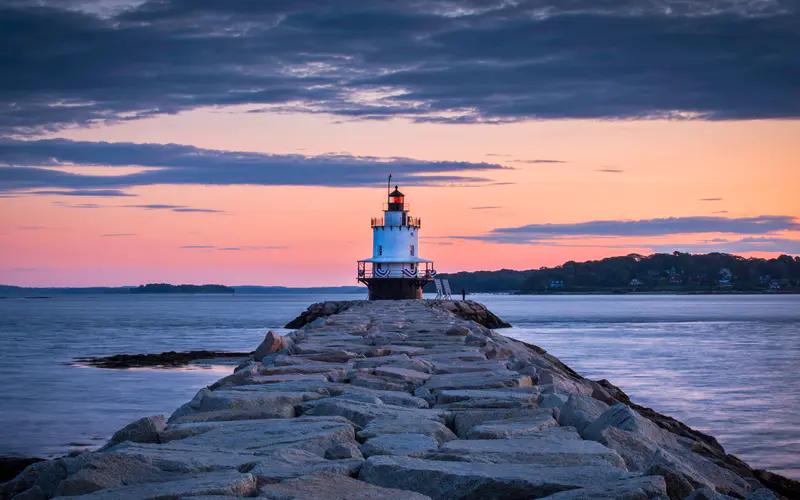 Spring Point Ledge 海滨 南波特兰 美国 必应 5K桌面壁纸5120×3200