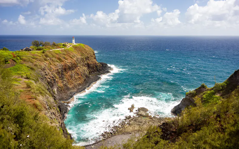 灯塔 海岸 峡湾 悬崖 夏天 海洋 5K桌面壁纸5120×3200