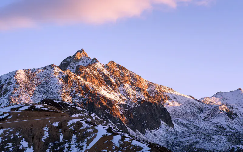 雪山 日落 初秋 西藏 5K桌面壁纸5120×3200