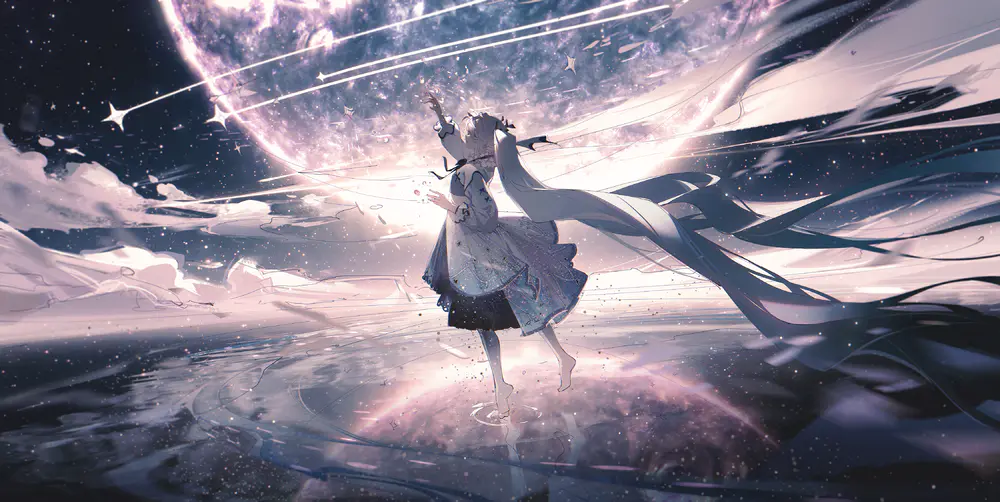 星空少女唯美壁纸