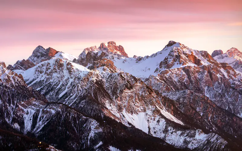 雪山 日落 克朗普拉茨 蒂罗尔 意大利 5K桌面壁纸5120×3200