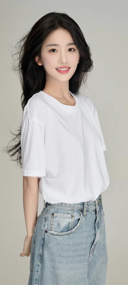 甜美微笑长发美女壁纸