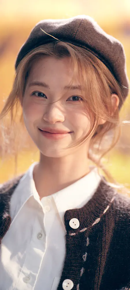 阳光下的微笑少女