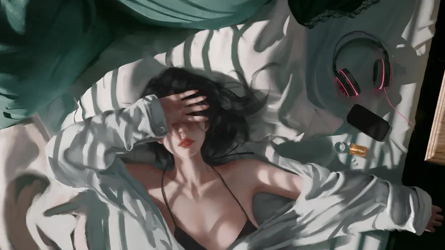 性感 卧床美女壁纸