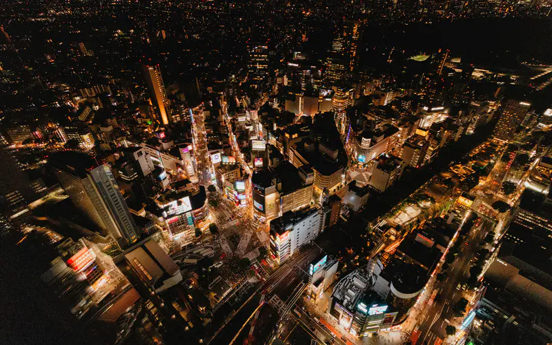 摩天大楼 街道 夜晚 涩谷 东京 日本 5K